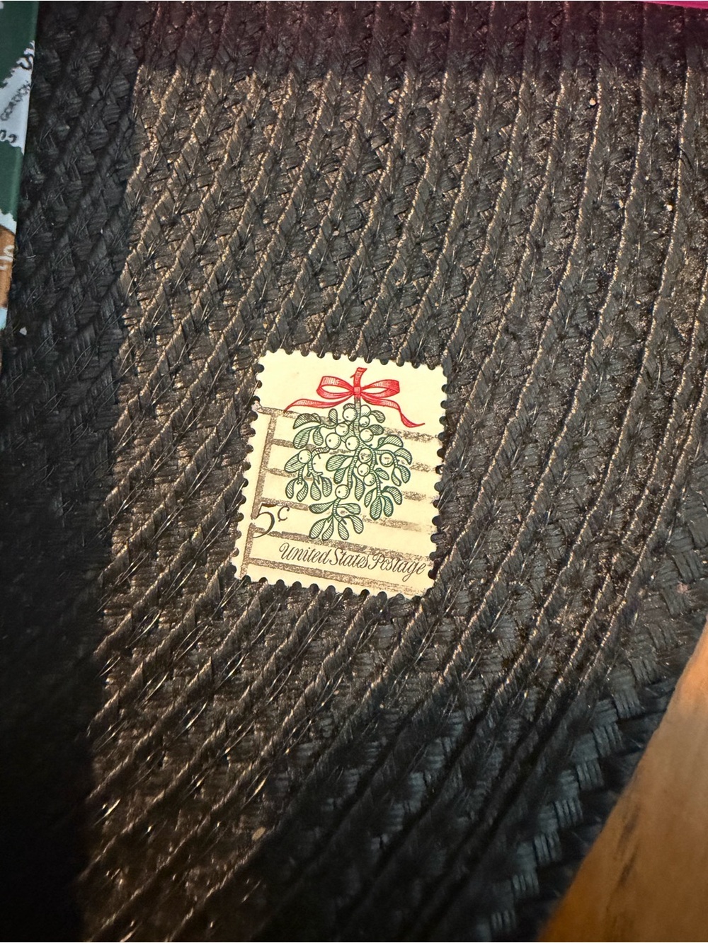 Vintage 1964 Christmas Mistletoe 5 Cent Canceled Stamp